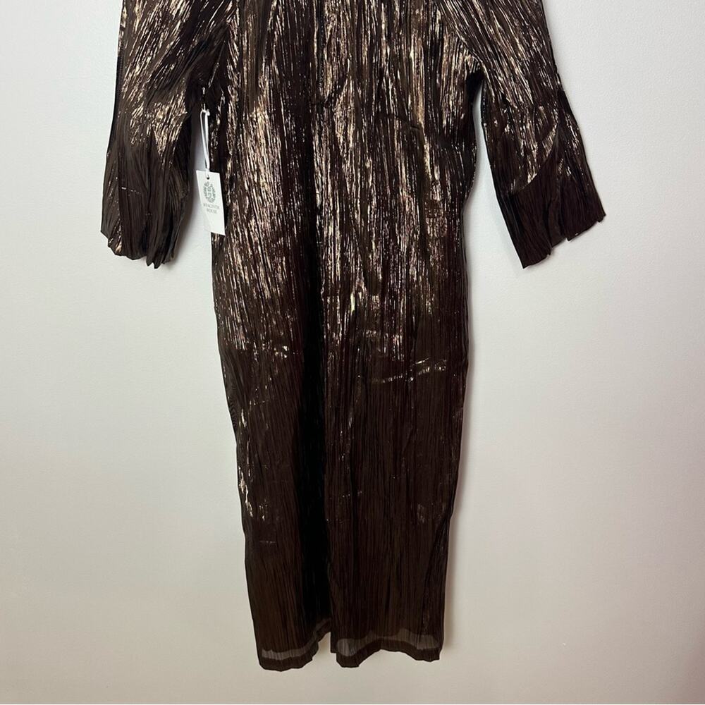 Tuckernuck NWT Hyacinth House Dorinda Midi Dress Women’s Size XS Bronze Metallic - Picture 11 of 15